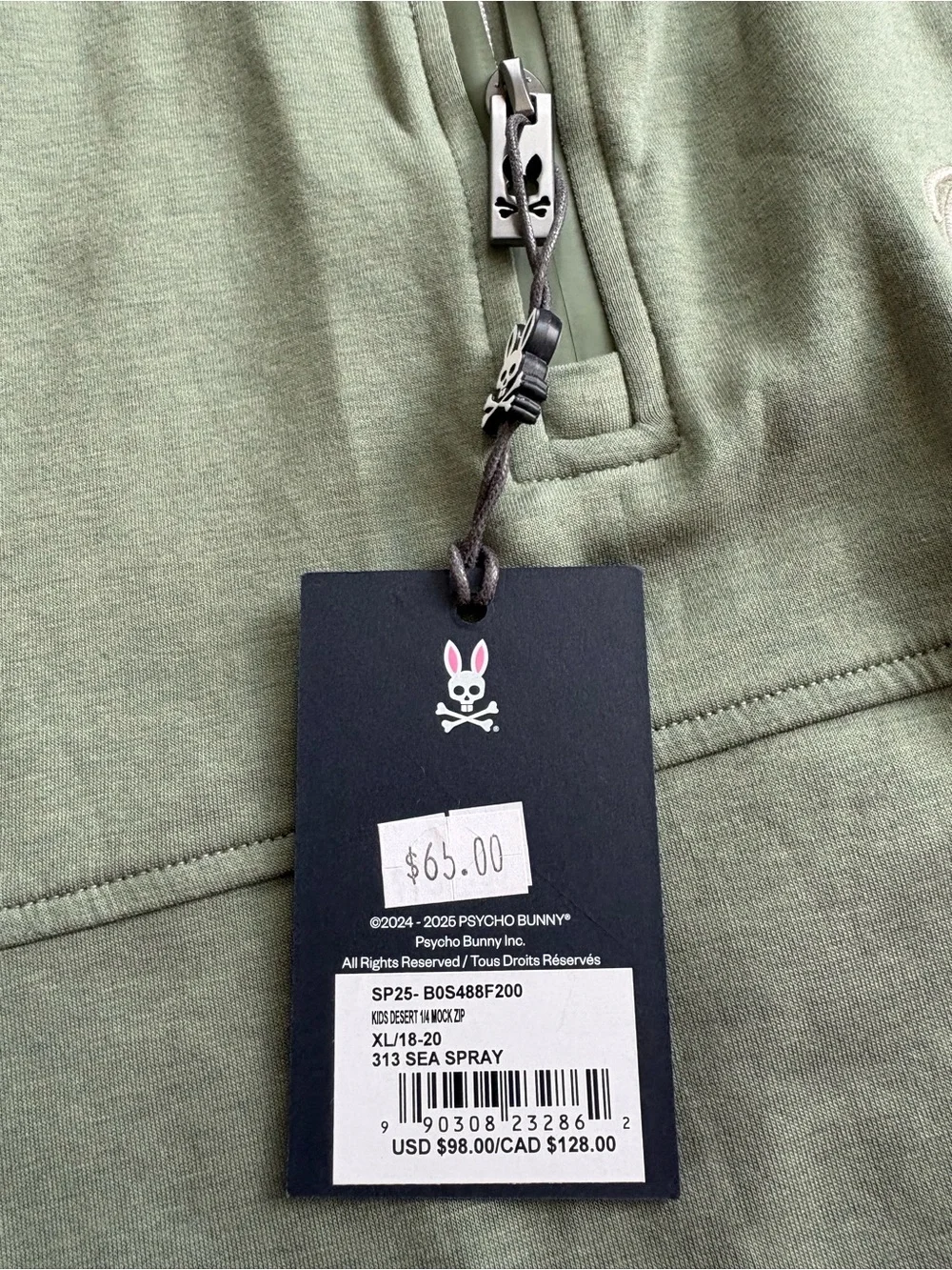 Psycho Bunny Kids Desert 1/4 Mock Zip‎